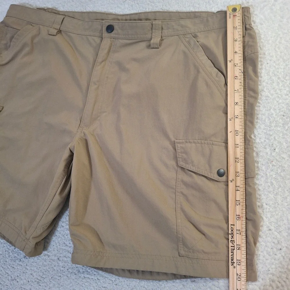 Duluth Trading Co Men's 48* Dry on the Fly Cargo Shorts‎ Khaki Nylon Hiking 9in